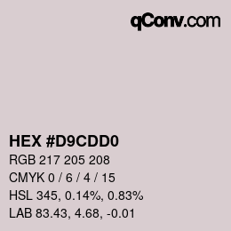 Color code: HEX #D9CDD0 | qconv.com