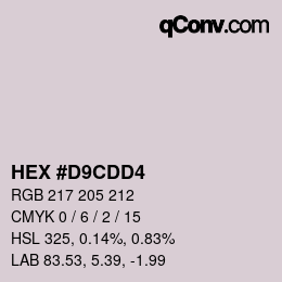 Color code: HEX #D9CDD4 | qconv.com