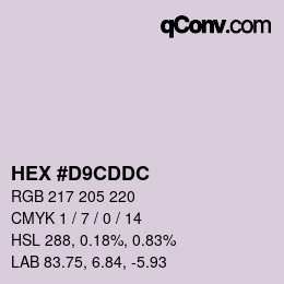 Color code: HEX #D9CDDC | qconv.com