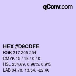 Color code: HEX #D9CDFE | qconv.com