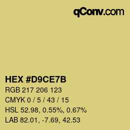 Color code: HEX #D9CE7B | qconv.com