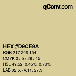 Color code: HEX #D9CE9A | qconv.com