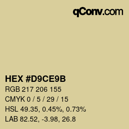 Color code: HEX #D9CE9B | qconv.com