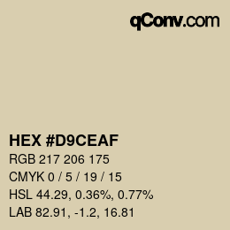カラーコード: HEX #D9CEAF | qconv.com