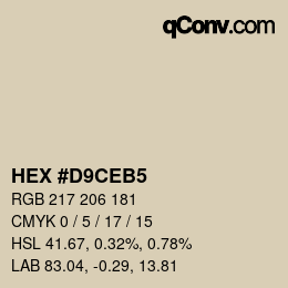 Color code: HEX #D9CEB5 | qconv.com