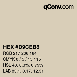 Color code: HEX #D9CEB8 | qconv.com