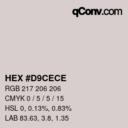 Code couleur: HEX #D9CECE | qconv.com