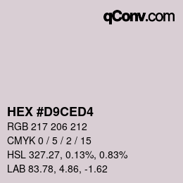 Color code: HEX #D9CED4 | qconv.com