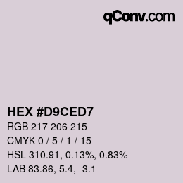 Color code: HEX #D9CED7 | qconv.com