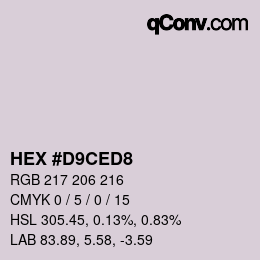 Color code: HEX #D9CED8 | qconv.com