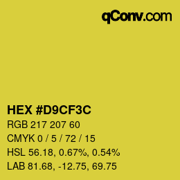 カラーコード: HEX #D9CF3C | qconv.com