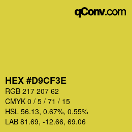 Farbcode: HEX #D9CF3E | qconv.com