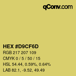 Color code: HEX #D9CF6D | qconv.com