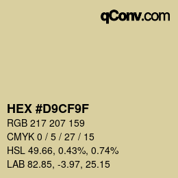 Color code: HEX #D9CF9F | qconv.com