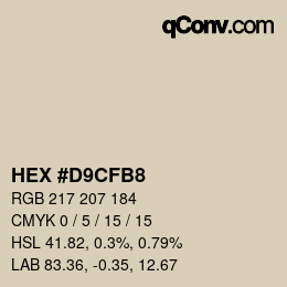 Color code: HEX #D9CFB8 | qconv.com