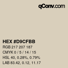 Color code: HEX #D9CFBB | qconv.com