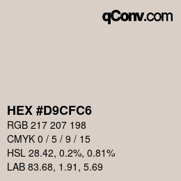 Color code: HEX #D9CFC6 | qconv.com