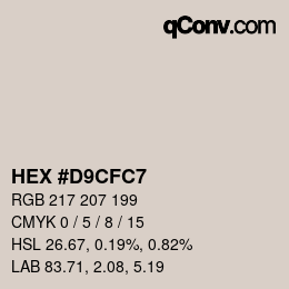 カラーコード: HEX #D9CFC7 | qconv.com
