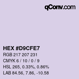 カラーコード: HEX #D9CFE7 | qconv.com
