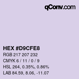 Farbcode: HEX #D9CFE8 | qconv.com