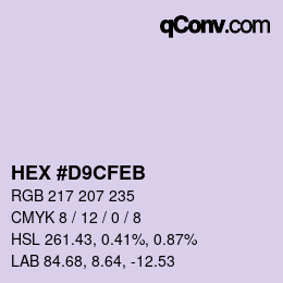 Color code: HEX #D9CFEB | qconv.com