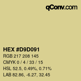 Código de color: HEX #D9D091 | qconv.com
