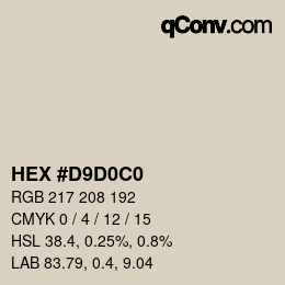 Color code: HEX #D9D0C0 | qconv.com
