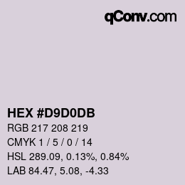 Color code: HEX #D9D0DB | qconv.com