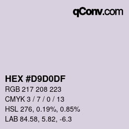 Color code: HEX #D9D0DF | qconv.com