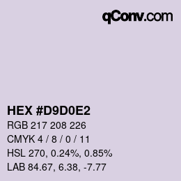Color code: HEX #D9D0E2 | qconv.com
