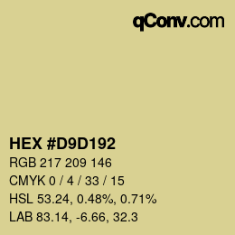 Código de color: HEX #D9D192 | qconv.com