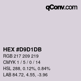 Color code: HEX #D9D1DB | qconv.com