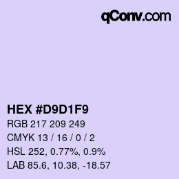 Color code: HEX #D9D1F9 | qconv.com