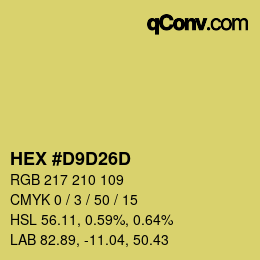 Color code: HEX #D9D26D | qconv.com