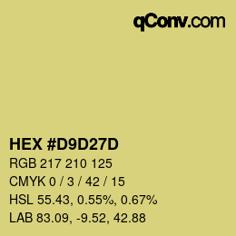 Color code: HEX #D9D27D | qconv.com