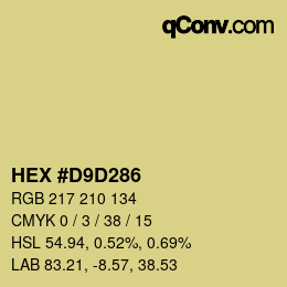 カラーコード: HEX #D9D286 | qconv.com