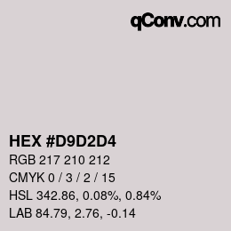 Color code: HEX #D9D2D4 | qconv.com