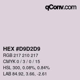 Color code: HEX #D9D2D9 | qconv.com