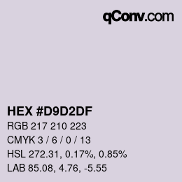 Color code: HEX #D9D2DF | qconv.com