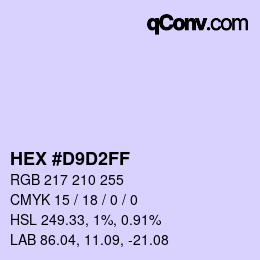 Color code: HEX #D9D2FF | qconv.com