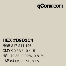 カラーコード: HEX #D9D3C4 | qconv.com