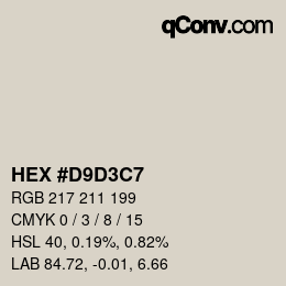 Farbcode: HEX #D9D3C7 | qconv.com
