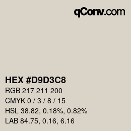 Color code: HEX #D9D3C8 | qconv.com