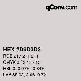 Color code: HEX #D9D3D3 | qconv.com