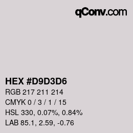 Color code: HEX #D9D3D6 | qconv.com