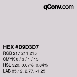 Color code: HEX #D9D3D7 | qconv.com