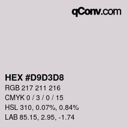 Color code: HEX #D9D3D8 | qconv.com