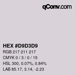 Color code: HEX #D9D3D9 | qconv.com