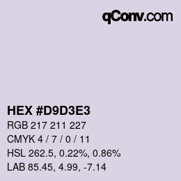 Color code: HEX #D9D3E3 | qconv.com