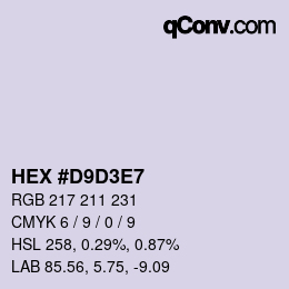 Color code: HEX #D9D3E7 | qconv.com